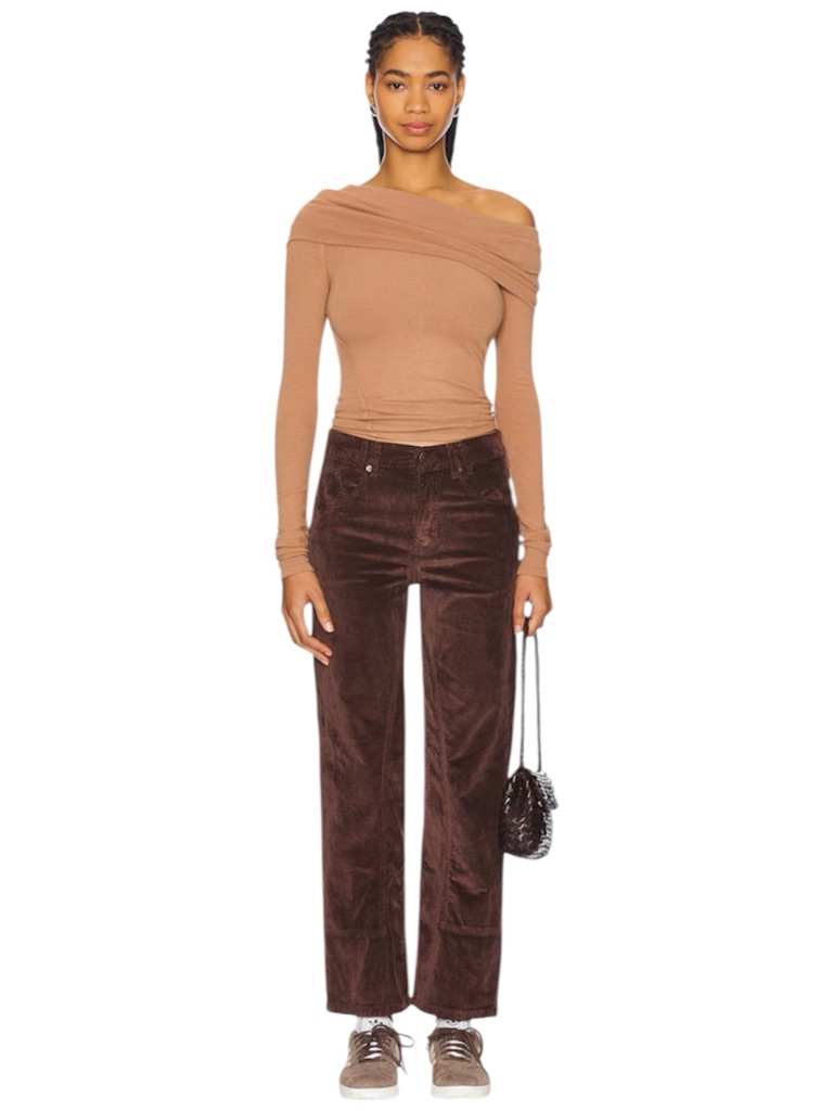 Free People We The Free Risk Taker Cord Straight Leg Chocolate Truffle 30 Nwt